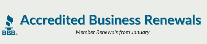 Accredited Business Renewals from January