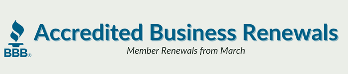 Accredited Business Renewals from March